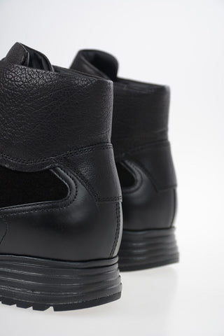COLLEZIONI Suede Leather High Top Sneakers