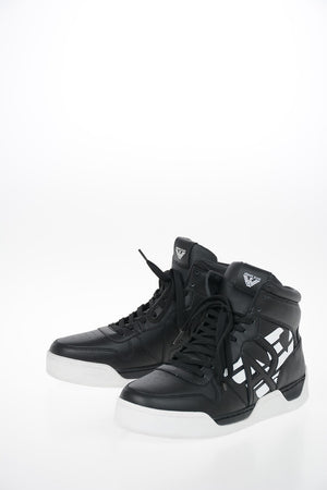 ARMANI JEANS Leather High-top Sneakers