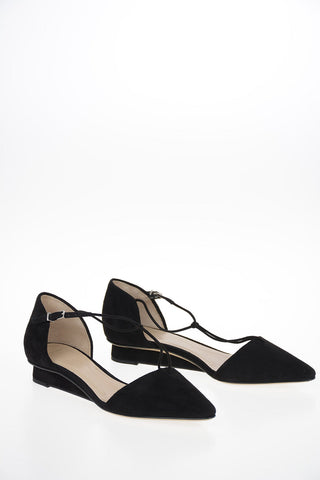 GIORGIO ARMANI  Point Toe Suede Leather D’orsay flats 