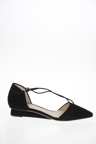 GIORGIO ARMANI  Point Toe Suede Leather D’orsay flats 