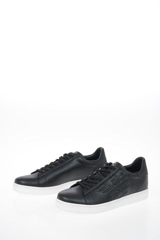 EA7 EMPORIO Faux Leather Snake-Print  Sneakers
