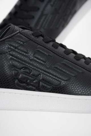 EA7 EMPORIO Faux Leather Snake-Print  Sneakers