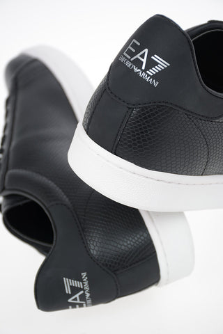 EA7 EMPORIO Faux Leather Snake-Print  Sneakers