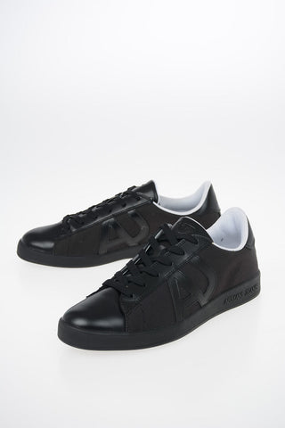 ARMANI JEANS Leather and Fabric Sneakers