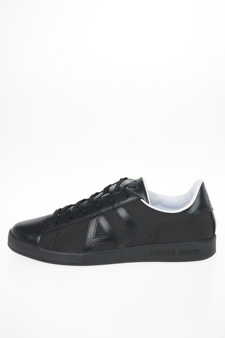 ARMANI JEANS Leather and Fabric Sneakers