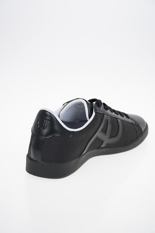 ARMANI JEANS Leather and Fabric Sneakers