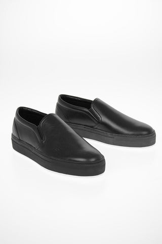 COLLEZIONI Leather Slip On Sneakers