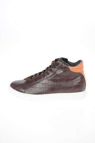 ARMANI JEANS Faux Leather Crocodile-Print Sneakers