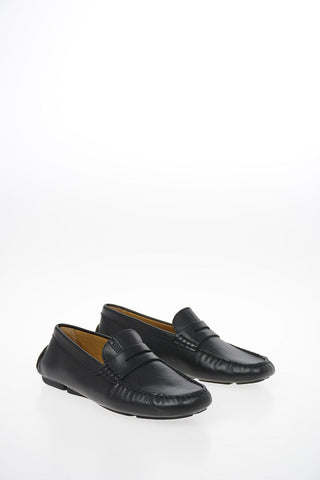 COLLEZIONI Leather Driver Loafers