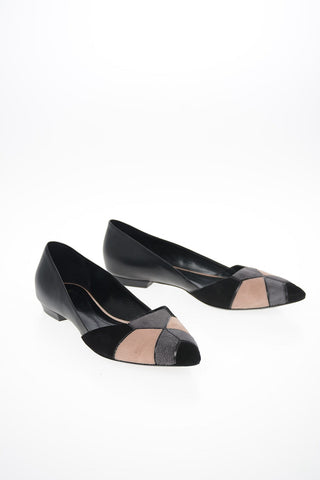 GIORGIO ARMANI Suede Leather D’orsay flats 