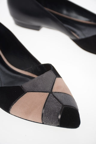 GIORGIO ARMANI Suede Leather D’orsay flats 