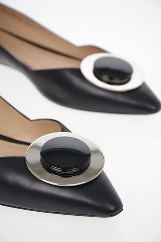 GIORGIO ARMANI Leather Point Toe D’orsay Flat