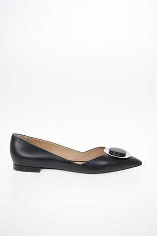 GIORGIO ARMANI Leather Point Toe D’orsay Flat