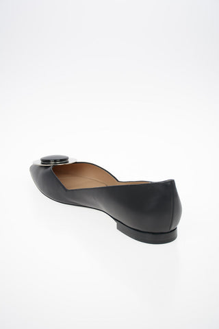 GIORGIO ARMANI Leather Point Toe D’orsay Flat