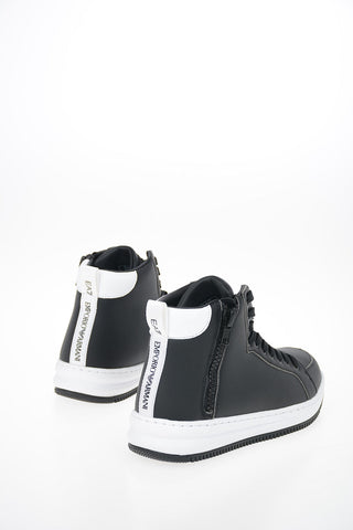 EA7 EMPORIO Faux Leather High Top Sneakers