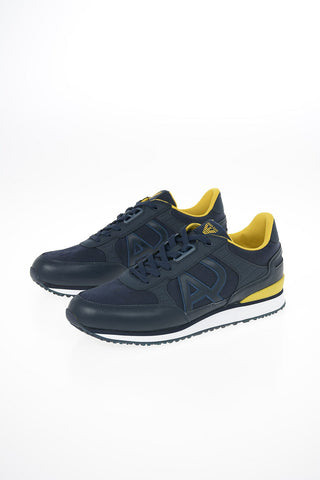 ARMANI JEANS Leather and Fabric Sneakers
