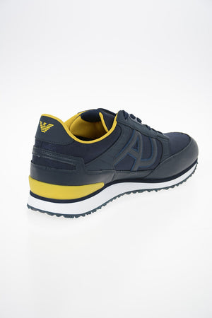 ARMANI JEANS Leather and Fabric Sneakers