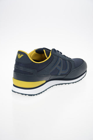 ARMANI JEANS Leather and Fabric Sneakers