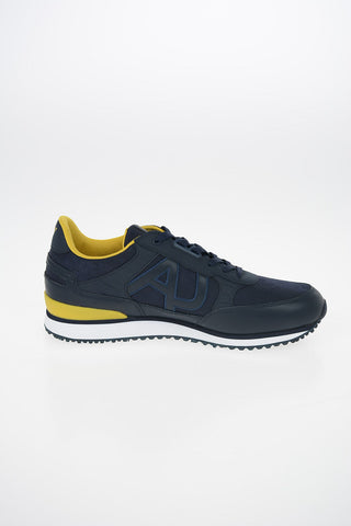 ARMANI JEANS Leather and Fabric Sneakers