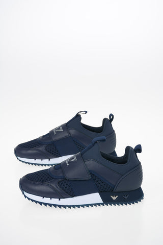 EA7 EMPORIO Fabric and Leather Sneakers