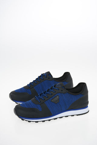 ARMANI JEANS Fabric and Leather Insert Sneakers