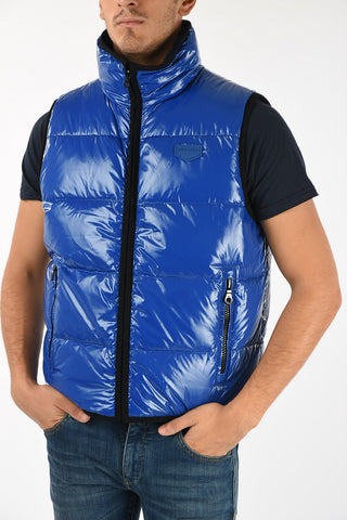 Faux Leather Reversible Sleeveless  ALGORAB Down Jacket