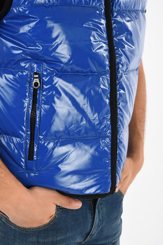 Faux Leather Reversible Sleeveless  ALGORAB Down Jacket