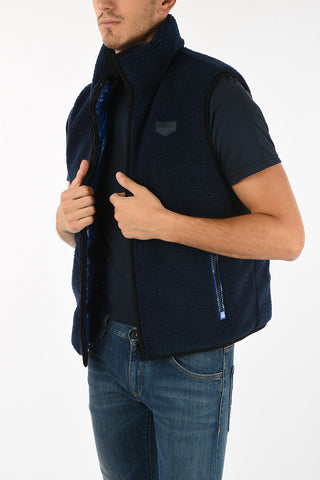Faux Leather Reversible Sleeveless  ALGORAB Down Jacket