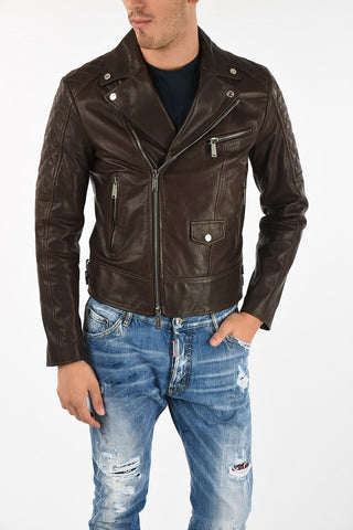 waist length leather biker jacket