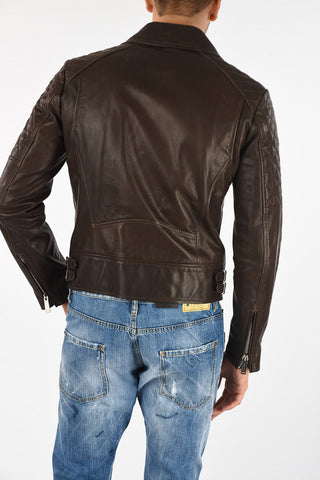 waist length leather biker jacket