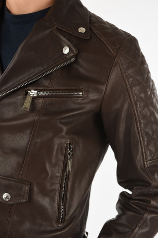 waist length leather biker jacket