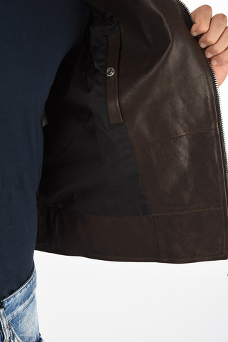 waist length leather biker jacket