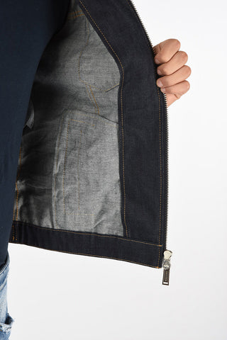 leather applications denim Bomber