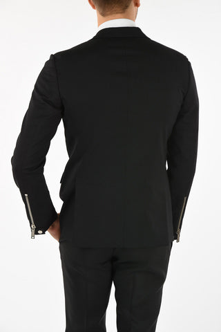 Virgin Wool Side Vents 2 Button Blazer