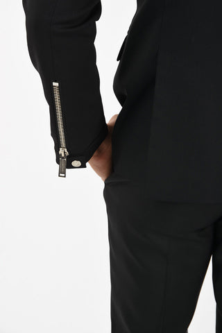 Virgin Wool Side Vents 2 Button Blazer