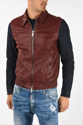 Waist Length Full Zip Leather Jacket
