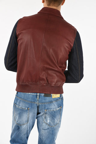 Waist Length Full Zip Leather Jacket