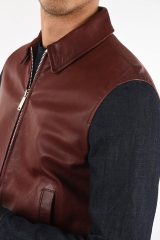 Waist Length Full Zip Leather Jacket