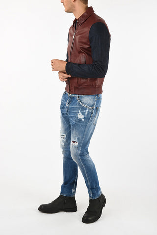 Waist Length Full Zip Leather Jacket