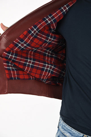Waist Length Full Zip Leather Jacket