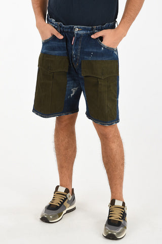 Shorts in Denim Con Elastico in Vita
