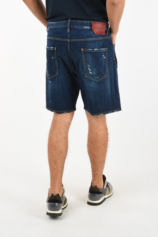 Shorts in Denim Con Elastico in Vita