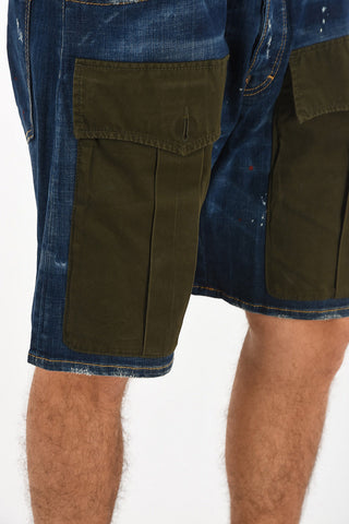 Shorts in Denim Con Elastico in Vita