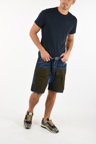 Shorts in Denim Con Elastico in Vita