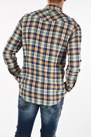 Snap Button Club Check Shirt
