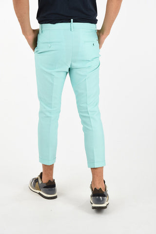 Silk Insert Cuffed Hems Capri Pants