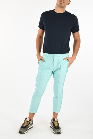 Silk Insert Cuffed Hems Capri Pants