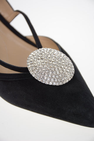 GIORGIO ARMANI 6cm suede Leather D’Orsay Pumps
