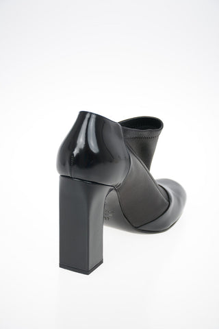 GIORGIO ARMANI 10cm Leather Chunky Heel Booties