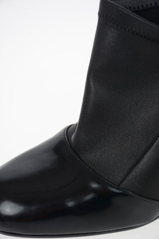 GIORGIO ARMANI 10cm Leather Chunky Heel Booties
